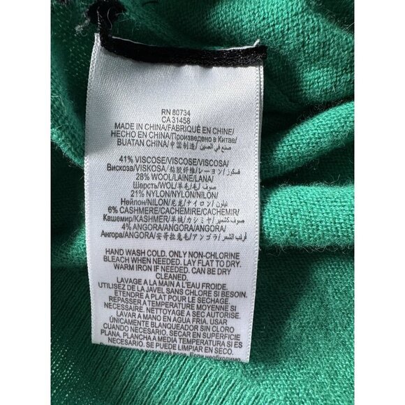 BCBG MAXAZRIA Woman's Sz XS Jaxin Emerald Green Leopard Cheetah Print Sweater - Picture 7 of 9